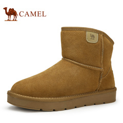 Camel/骆驼男鞋秋冬保暖雪地靴短靴平跟圆头靴子短筒加绒棉鞋