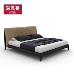北欧实木床 软靠双人床 1.8米婚床1.5m软靠创意床 卧室家具床