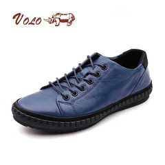 VOLO/犀牛男鞋 秋冬季新款板鞋男士英伦时尚潮鞋系带休闲鞋牛皮鞋