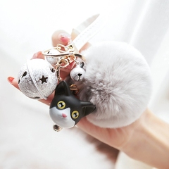韩国可爱小猫公仔钥匙扣女创意简约汽车钥匙链毛绒挂饰时尚包挂件