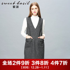 【商场同款】紫淑2016冬季新品时尚条纹显瘦连衣裙Z4007764