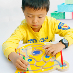 儿童益智木制玩具开发智力 磁力磁性运笔迷宫亲子游戏桌面玩具