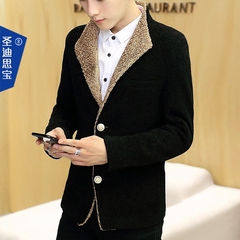 冬季青年棉衣男士加绒加厚外套学生韩版修身棉袄男时尚保暖棉服潮