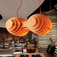 美式乡村实木吊灯艺术创意客厅餐厅卧室酒吧咖啡厅吊灯鸟巢木吊灯
