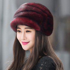 2015新款女士整张水貂皮草帽子女款进口水貂毛护耳帽冬季保暖韩版