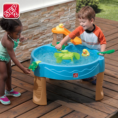 美国进口STEP2正品儿童玩沙玩水游戏桌室内戏水工具小黄鸭沙水桌