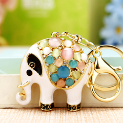 韩国创意礼品可爱水钻大象汽车钥匙扣女包包挂件钥匙圈链镶钻饰品
