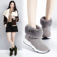 2016新款冬季女鞋加厚底学生韩版短靴棉鞋保暖雪地靴短筒加绒运动