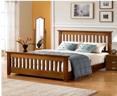 特价全松木欧式单人床双人床1米1.2米1.35米1.5米1.8米白色实木床