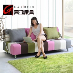 高鸿 沙发床 1.2米 双人床 日式折叠 现代布艺多功能 小户型 包邮