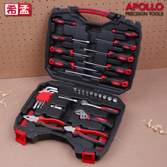 APOLLO 54件套筒工具套装多功能家用五金箱汽修棘轮扳手组套包邮