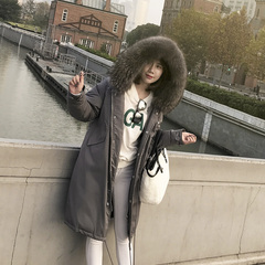 2016新款韩版冬装 真貉子大毛领加厚宽松显瘦中长款羽绒服女外套