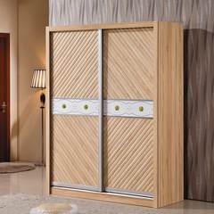 趟门衣柜简约现代板式木质整体移门滑门1.6/1.8米衣帽间组合柜子
