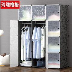 成人卧室衣柜简易组装树脂魔片衣橱折叠塑料宿舍组合储物收纳柜子