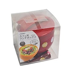 日本制HAKOYA便当盒 红黑兔子圆形可爱套装 布包可微波炉饭盒正品