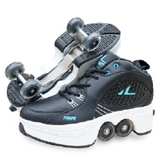 可走可溜冰 两用的鞋子 成人溜冰鞋轮滑鞋旱冰鞋直排轮男四轮成年