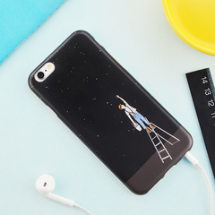 摘星星iphone6s黑色浪漫意境星空6plus独家苹果全包手机壳最新款