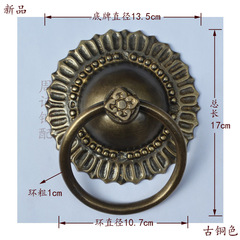 中式仿古复古门大门 纯铜狮子头拉手兽头门环拉手拉环 铜环把手