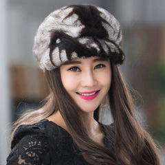 2015冬季新款女士水貂皮草帽子进口整张女款水貂毛帽子冬天韩版潮