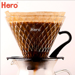 hero咖啡滤杯不锈钢手冲过滤器 咖啡滤纸套装玻璃手冲咖啡壶