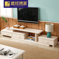 欧式电视柜茶几组合套装伸缩矮柜烤漆现代简约地柜实木电视柜家具