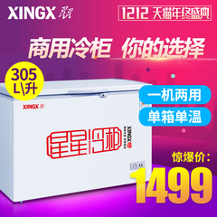XINGX/星星 BD/BC-305E 商用家用卧式单温305升冰柜冷柜冷冻冷藏