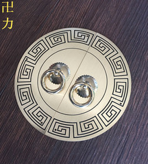 新中式明清家具铜配件纯铜柜门衣柜橱柜圆形门牌铜拉手手把手