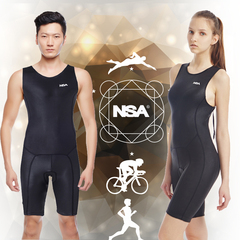 NSA新款铁人服 连体无袖铁人三项服男女 骑行跑步游泳衣骑行服