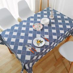 日式海浪青蓝色棉麻桌布野餐布艺餐桌布茶几盖布简约桌罩背景布