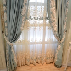 【上门测量安装】品牌大气法式新古典客厅卧室高档绒布窗帘定制