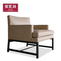 北欧简约现代客厅休闲沙发椅 单人扶手沙发椅 带脚凳单人沙发