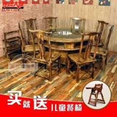 厂家直销实木餐厅桌椅大理石火锅电磁炉煤气灶火锅桌柜式火锅桌椅