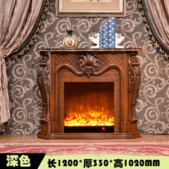 1.2/1.5米欧式壁炉电视柜法式美式实木电子假火led装饰炉芯取暖