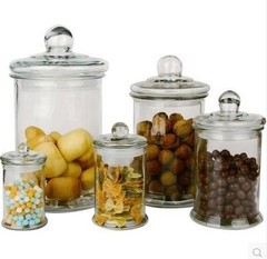 直销玻璃盖密封罐 透明茶叶罐 干果杂粮中药材储物罐泡酒瓶