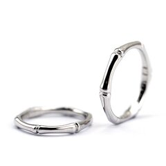 本笙原创设计 925银手工竹节结婚情侣对戒指环一对男女简约 包邮