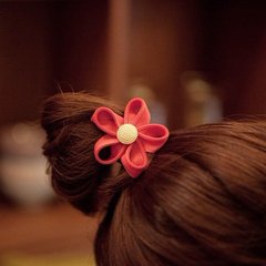 韩国手工皮筋拉链齿花朵发圈头绳可爱发绳小清新皮圈头花