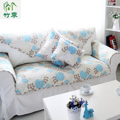 沙发垫两面布艺全棉蓝色沙发套简约现代四季通用组合沙发罩巾客厅
