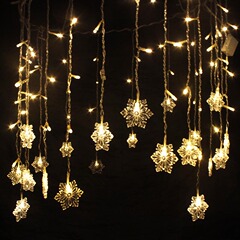 LED彩灯闪灯雪花串灯婚房布置派对婚庆节日圣诞庆典装饰灯