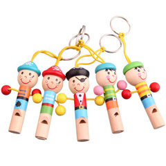 木制可爱卡通/海盗小口哨 可挂式钥匙扣 早教儿童吹奏乐器玩具