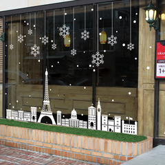 圣诞节装饰品服装店创意橱窗玻璃贴纸墙贴画店铺自粘壁纸门贴窗花
