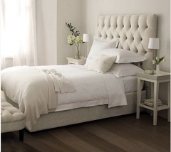 美式双人床1.8米布艺床欧式简约现代地中海布床软包棉麻布实木床