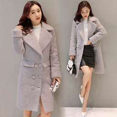 2016冬季新款韩版修身显瘦毛呢大衣女