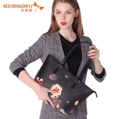 红蜻蜓正品女包时尚新款潮女包大包单肩包欧美时尚花纹女士包包