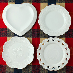 景德镇陶瓷器餐具盘子家用菜盘 创意纯白骨瓷牛排盘碟小吃点心碟