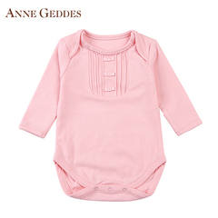 美国AnneGeddes有机棉婴儿三角哈衣 天使款女宝宝长袖包屁衣爬服