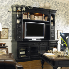 欧式实木电视柜电视墙电视墙体柜一体电视柜客厅整套组合电视柜