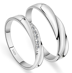 925银优雅结婚对戒指经典款外贸饰品精品不褪色