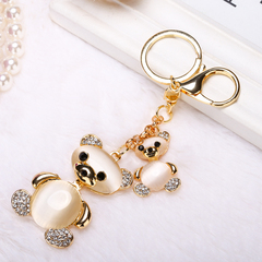 韩国创意礼品水晶水钻可爱大熊小熊汽车钥匙扣女包包挂件钥匙链圈