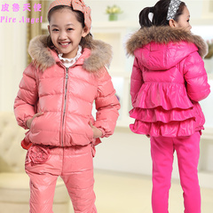 女童冬装套装2015新款韩版中大童厚款秋冬装加绒加厚儿童套装冬装