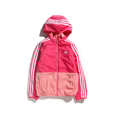 阿迪达斯adidas童装秋冬新款女小童4-10岁双面穿外套运动服AZ8589